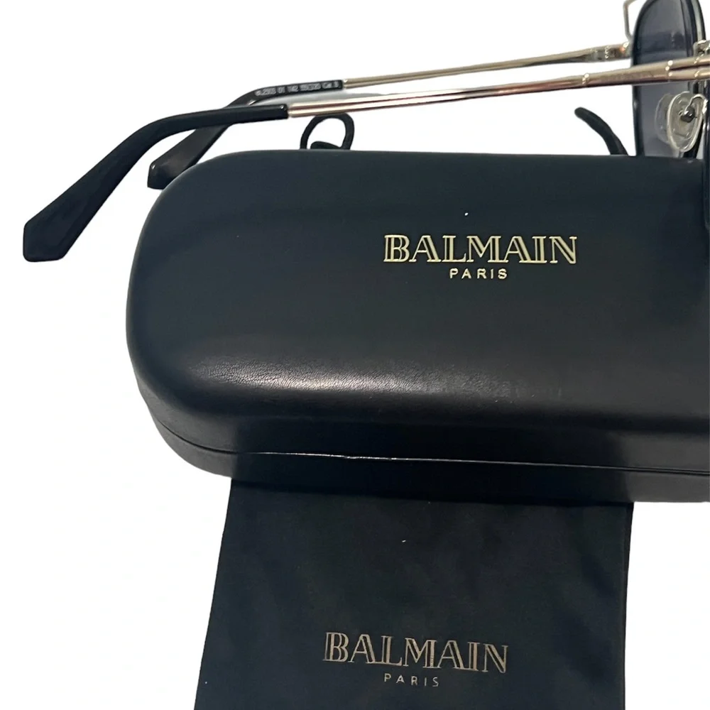 Balmain Paris Oversize Black Metal Sunglasses